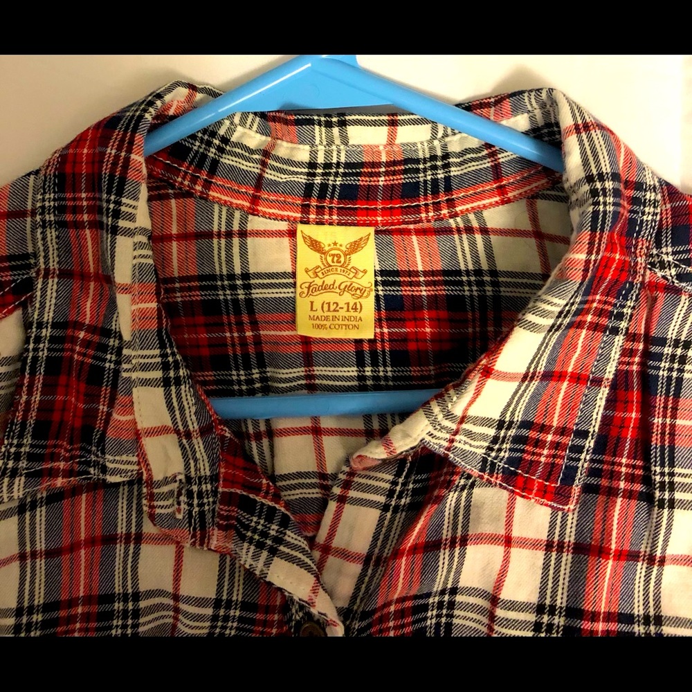 Plaid print long sleeve shirt